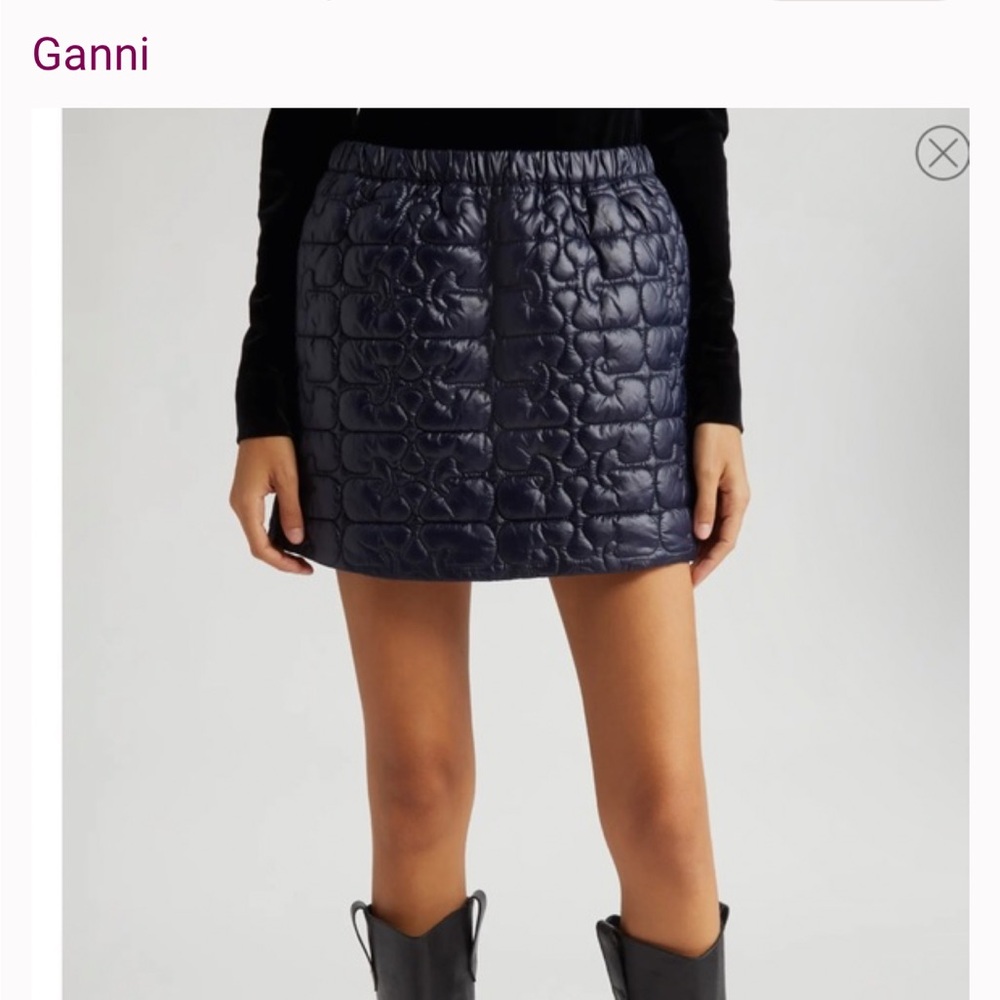NWT: GANNI quilted mini skirt